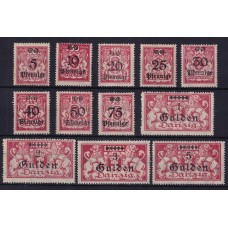 ALEMANIA DANZIG 1923 Yv 165/76 SERIE COMPLETA NUEVA CON Y SIN GOMA GOMA MUY RARA EN USADO MARCA MUCHO MAS 125 €€€